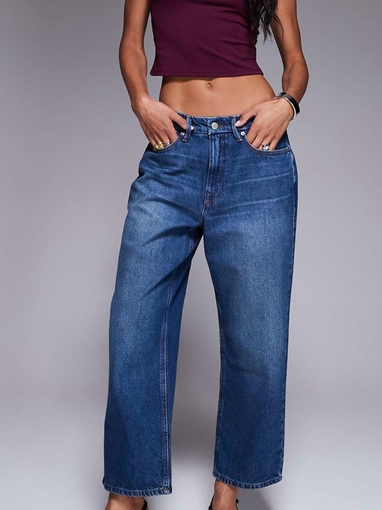 Good American Denim - Good American Good 90s Cropped Relaxed Jeans In Dark Blue NWT Size 12